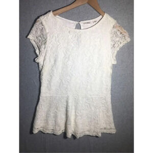 Womens Cato blouse Peplum Lace Casual Business Casual Work Career Office